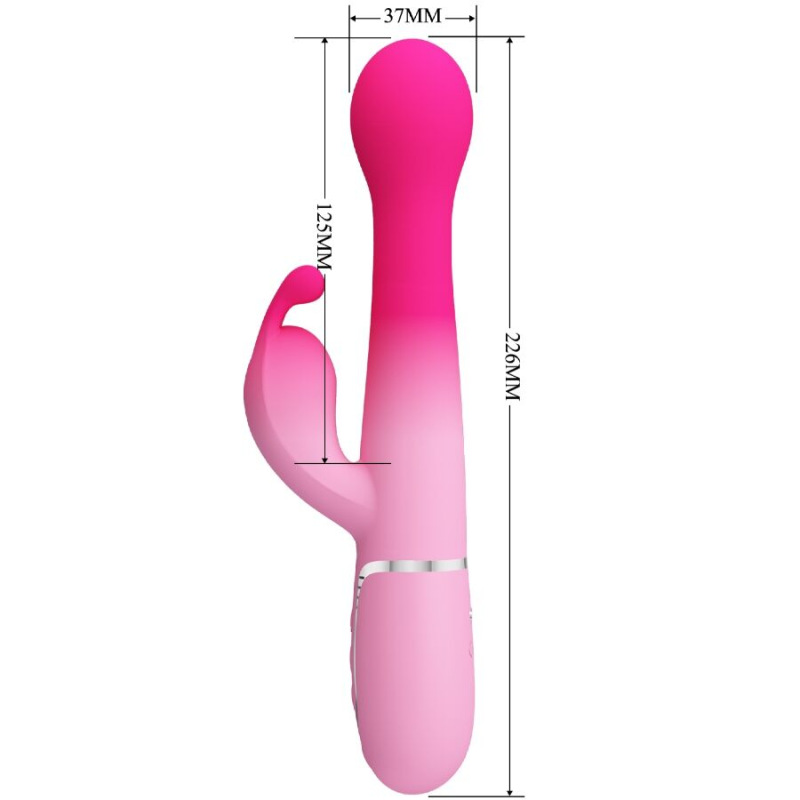 Pretty love - dejon 3 in 1 multifunction rabbit vibrator pink 7