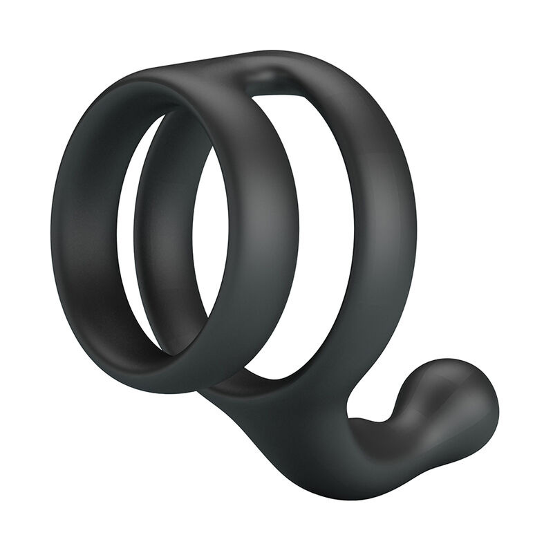 Crazy bull - yancy double cock and ball ring black