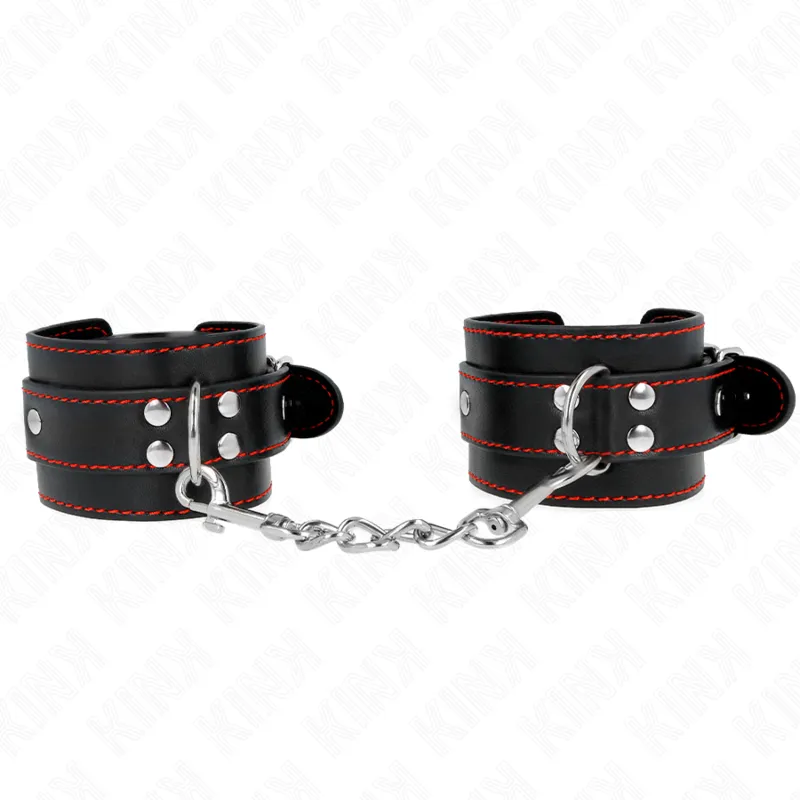 Kink - Wrist Restraints Black With Red Lining Adjustable 20-28 Cm X 5.5 Cm