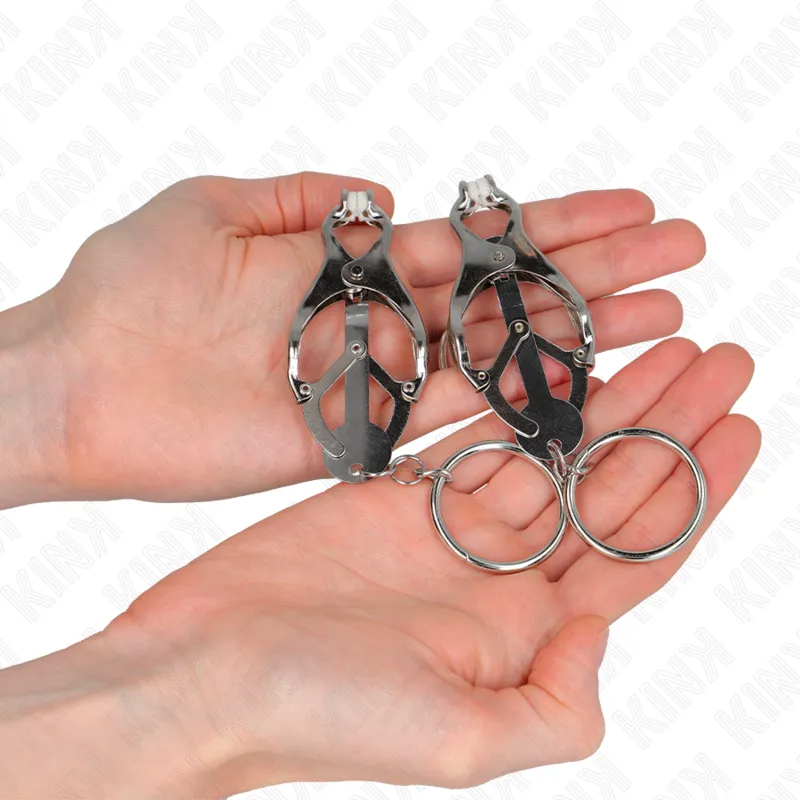 Kink - O-Ring Japanese Clover Nipple Clamps Silver