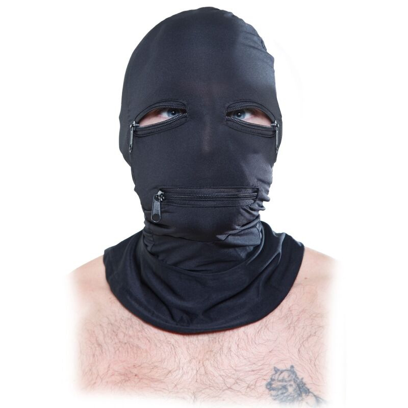 Fetish fantasy series - hood with zippers black 1