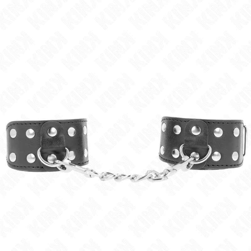 Kink - wristbands with double line of adjustable studs black 3