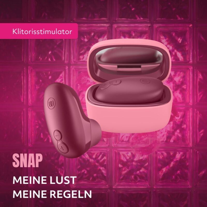 Womanizer - snap suction clitoral stimulator 6 intensity levels crushed berry 9