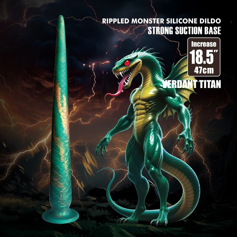 Power monsters - wildwyrm tail bicolor fantasy silicone dildo 47 cm Ø 4 cm 7