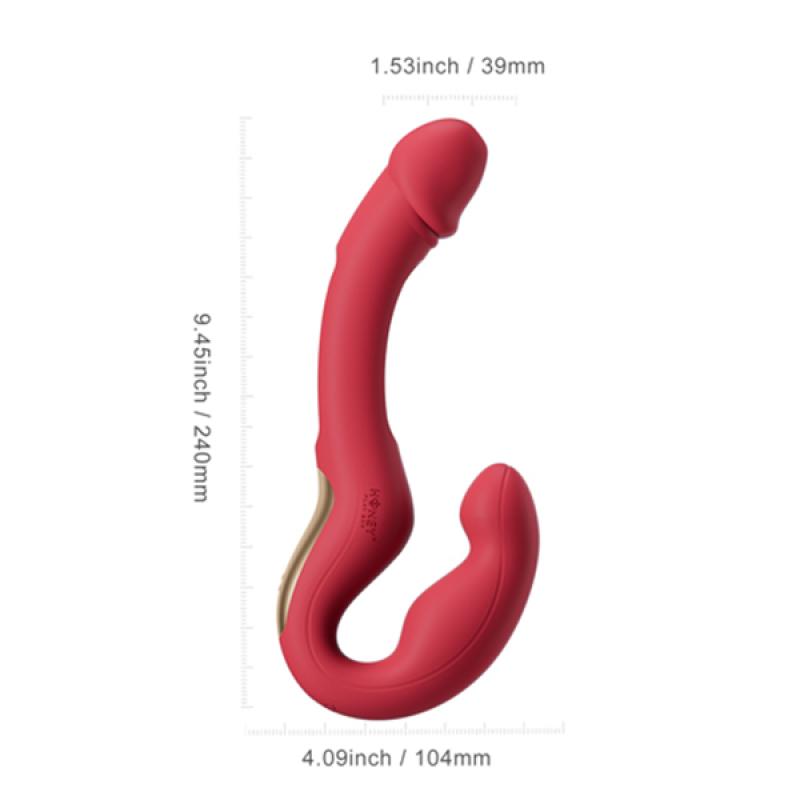Honeyplaybox - Harmony Duo App-Controlled Strapless Strap-On Red 6