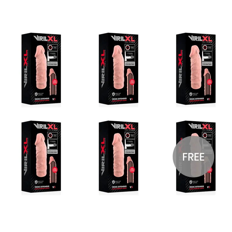Virilxl Penis Extender Extra Comfort Sleeve V5 Flesh 5+1 Fre