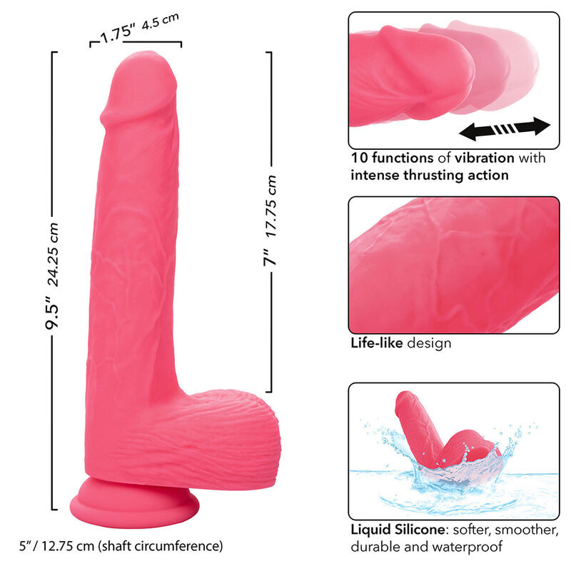 Calexotics - studs realistic vibrator 10 vibrations pink 7