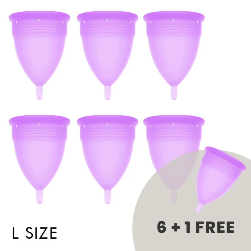 Stercup Menstrual Cup Size L Purple Color Fda Silicone 6 + 1