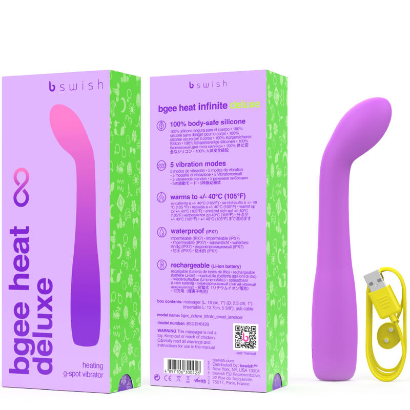 B swish - bgee heat infinite deluxe rechargeable vibrator lavender silicone 2