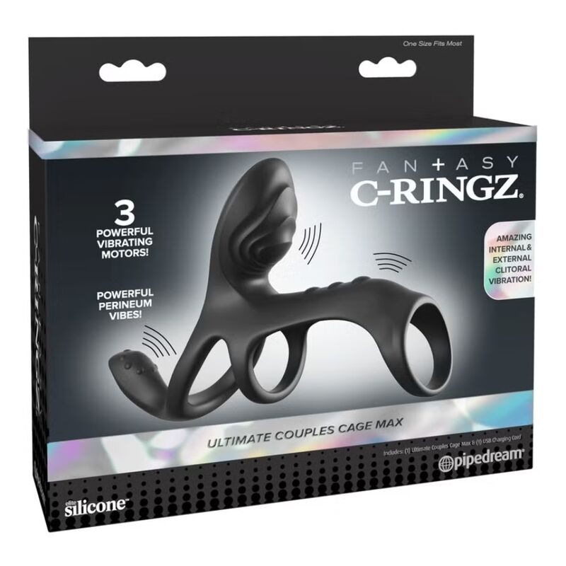 Fantasy c-ringz - ultimate couples cage max vibrating cock ring 19.5 cm 4
