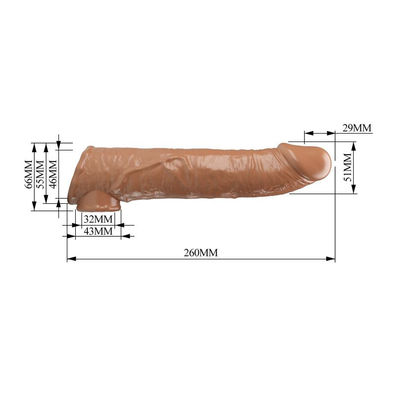 Pretty love - adjustable penis extension sleeve 26 cm Ø 4 cm brown 8