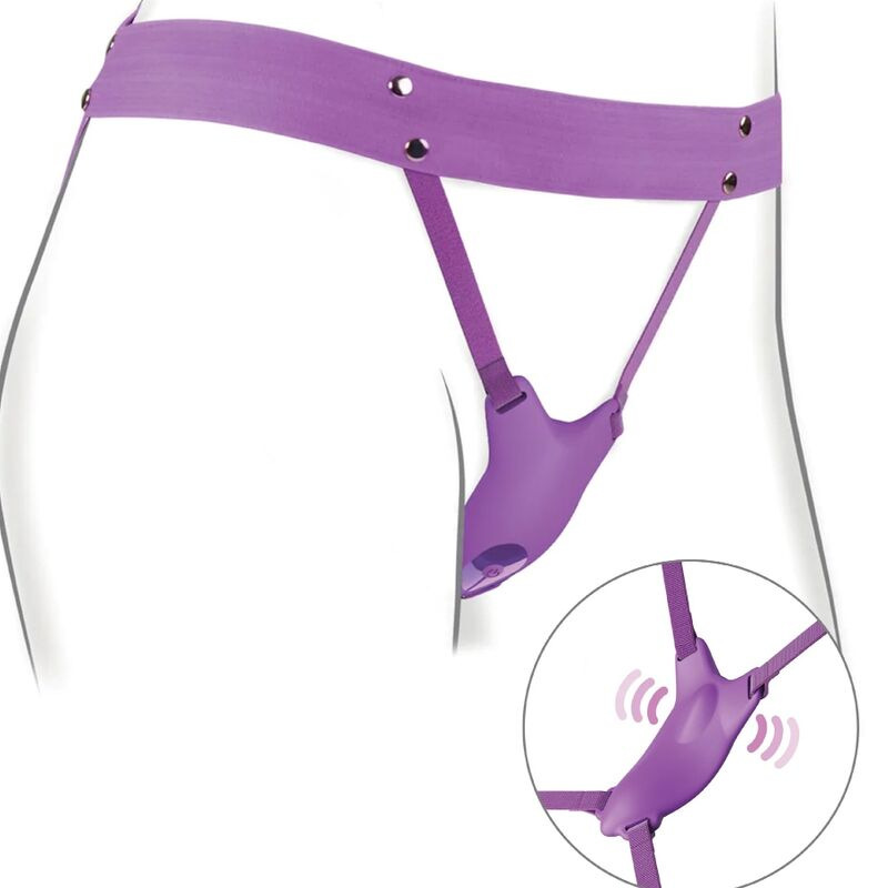 Fantasy for her - butterfly harness, vibrating rechargeable & remote control purple 2