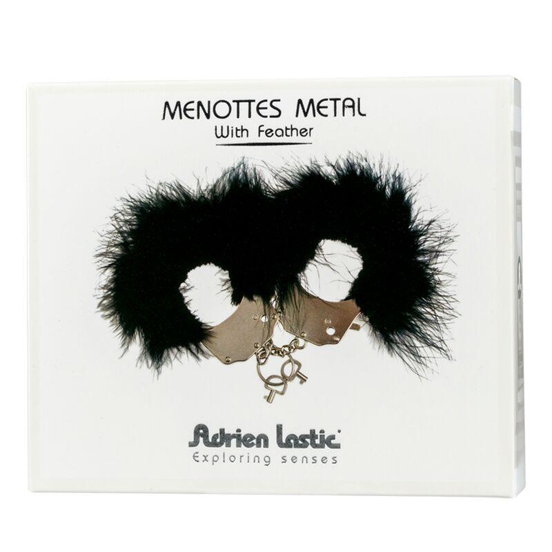 Adrien Lastic - Metal Handcuffs With Black Feathers