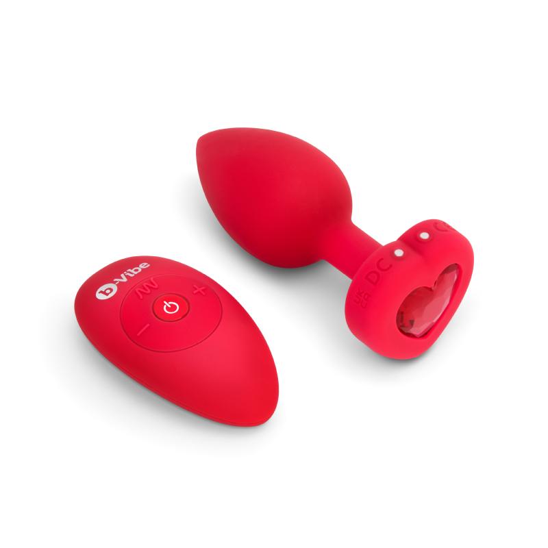 B-Vibe - Vibrating Heart Plug M/L Red 3