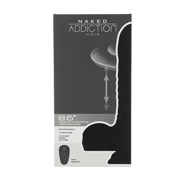 Naked Addiction - Rotating & Thrusting Vibrating Dildo With Remote Black