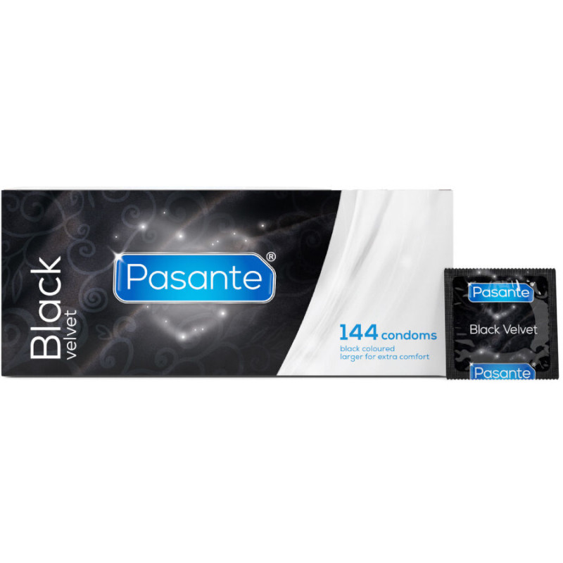 Pasante - black velvet condoms box 144 units 1
