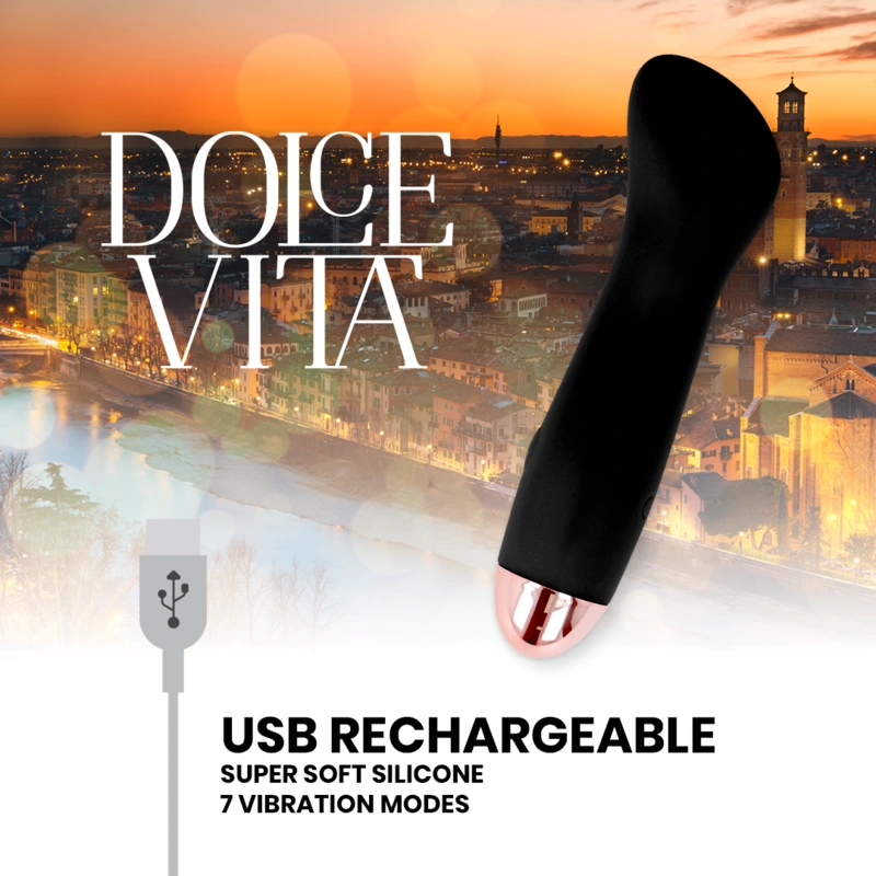 Dolce vita - rechargeable vibrator one black 7 speed 4
