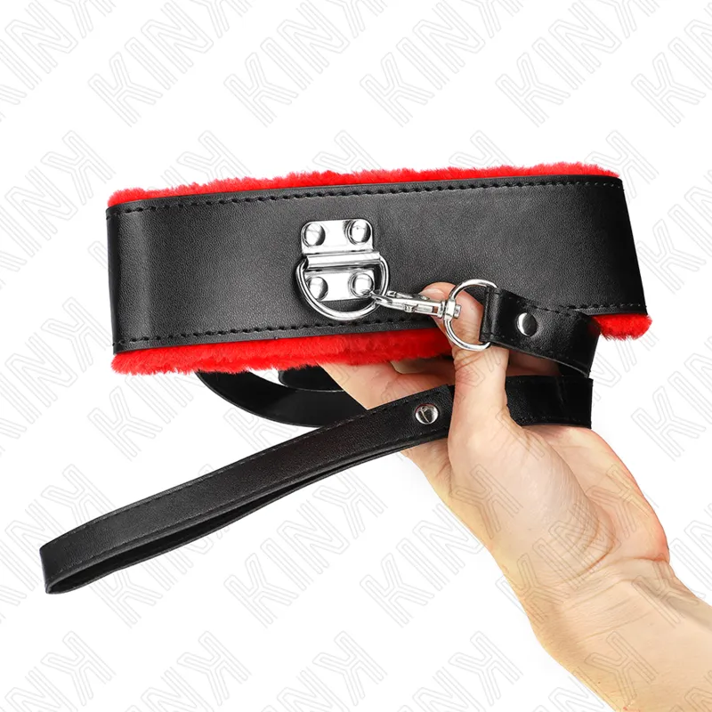 Kink - Necklace With Belt 116 Cm With Red Leather Strap Adjustable 40-48 Cm X 6 Cm 2