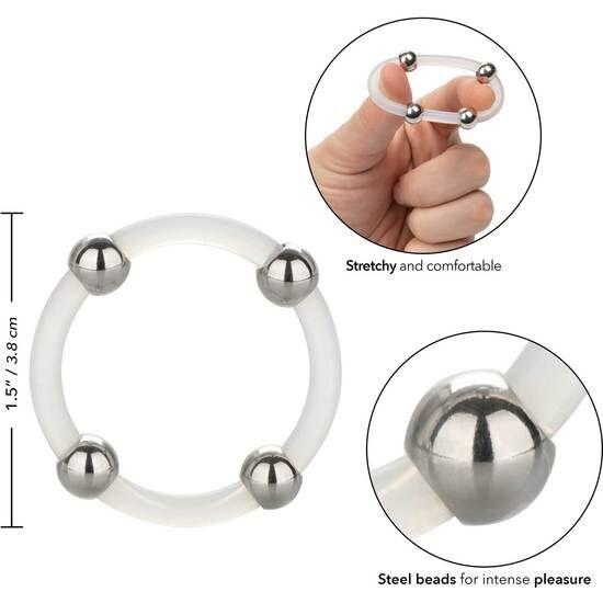 Calex Steel Beaded Silicone Ring L 1