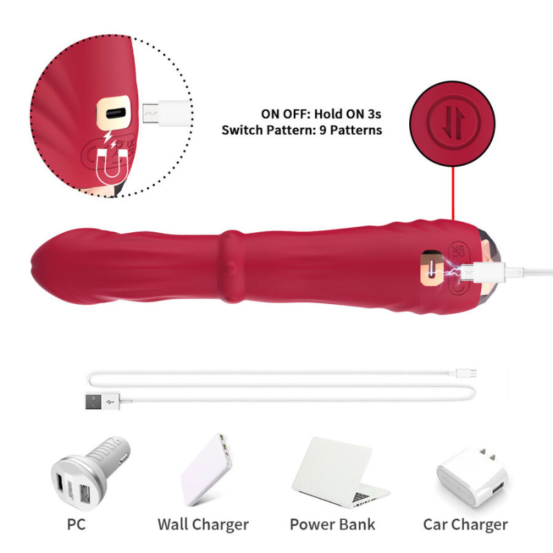 Armony - thermo-adjustable point a stimulator vibrator dildo red 4