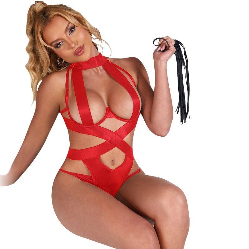 Subblime - Sexy Halter Body With Harness Red L/Xl