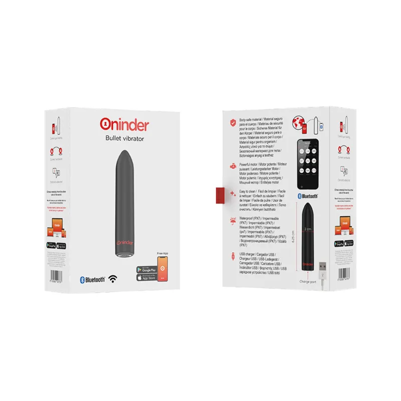 Oninder - Berlin Bullet Black 9 Modes 8.5 X 2 Cm - Free App - Vibrátor 7