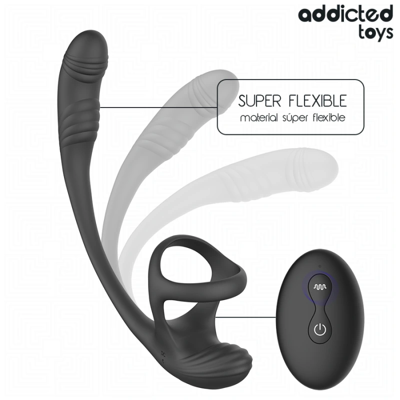 Addicted toys - anal plug with vibration and 360º waving and testicle stimulator 4