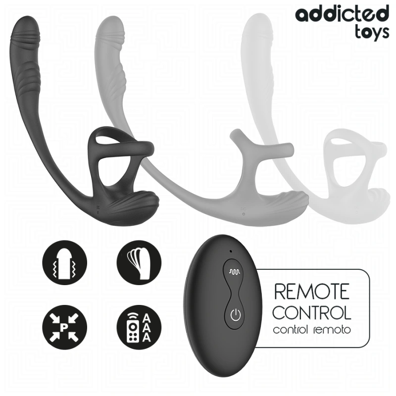 Addicted toys - anal plug with vibration and 360º waving and testicle stimulator 2