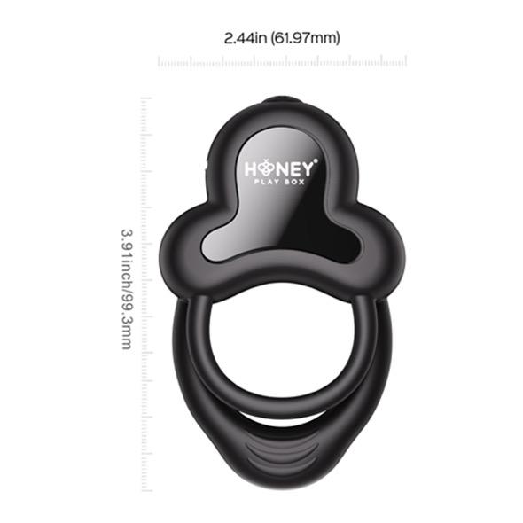 Honeyplaybox - Anello-App-Controlled Vibrating Double Cock Ring With Clitoral Stimulator B