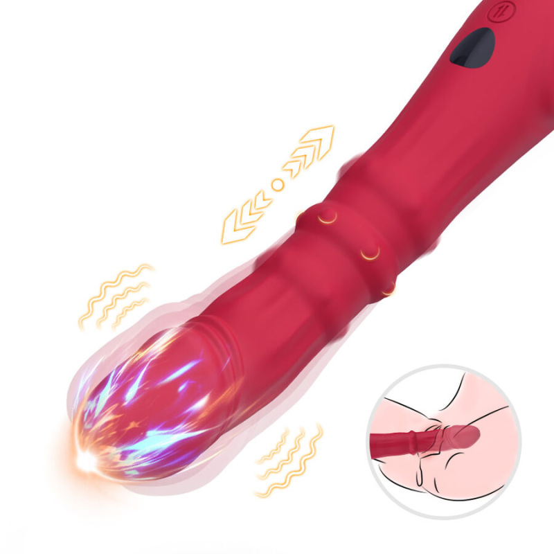 Armony - thermo-adjustable point a stimulator vibrator dildo red 8