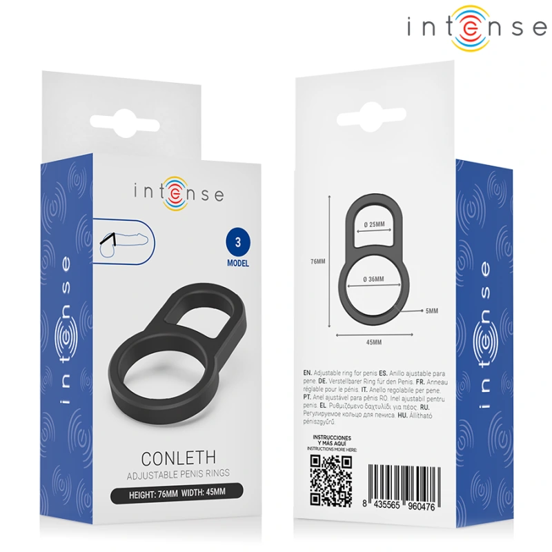 Intense - conleth adjustable double penis ring model 3 4