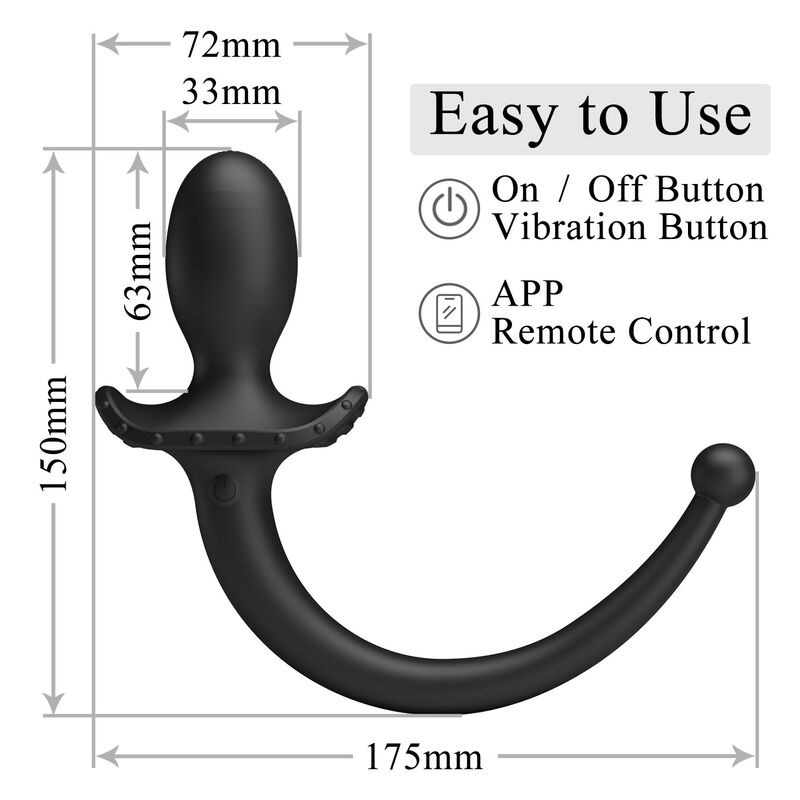 Pretty love - anthony app control anal and perineum vibrator black 15