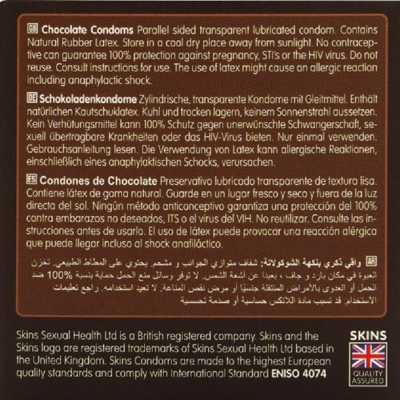 Skins - chocolate premium condoms pack 4 3