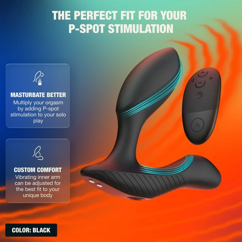 Arcwave - perk vibrating prostate massager with dual motor and remote control black 1