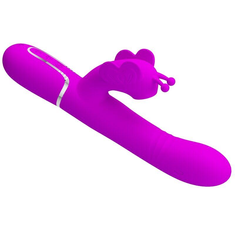 Pretty Love - Multifunction Rabbit Vibrator 4 In 1 Butterfly Fuchsia