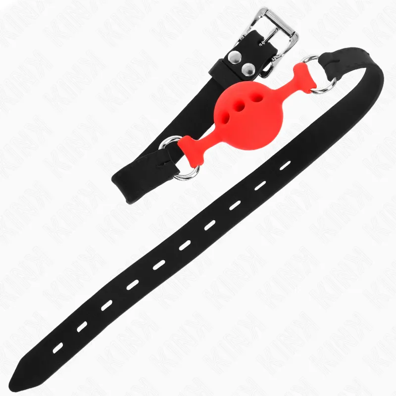 Kink - Full Silicone Gag 55 X 2 Cm With 4 Cm Ball Size S Red Adjustable 35-51 Cm 3