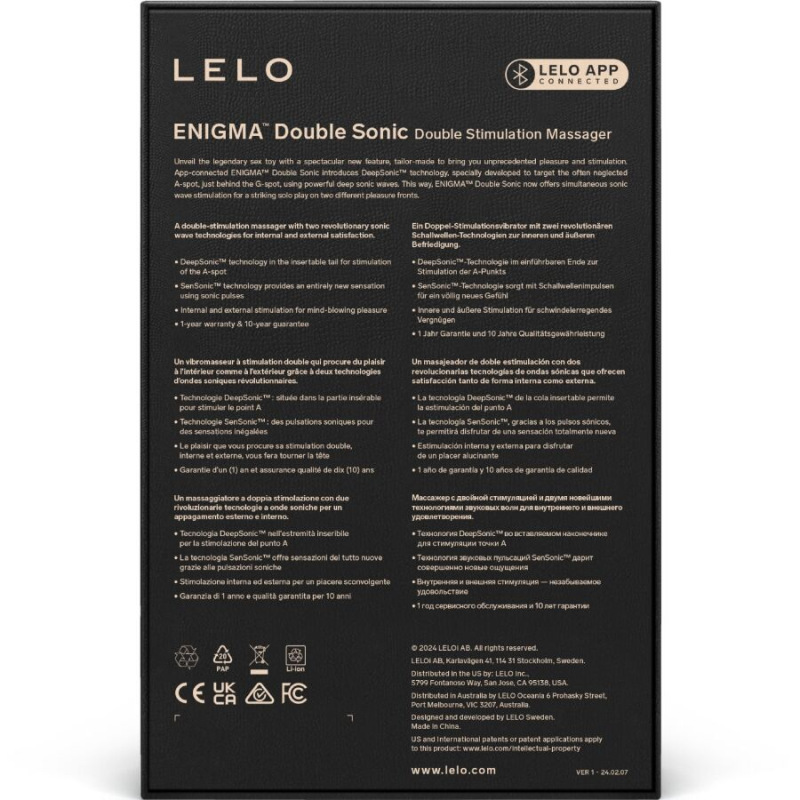 Lelo - enigma double sonic vibrator point g black 4