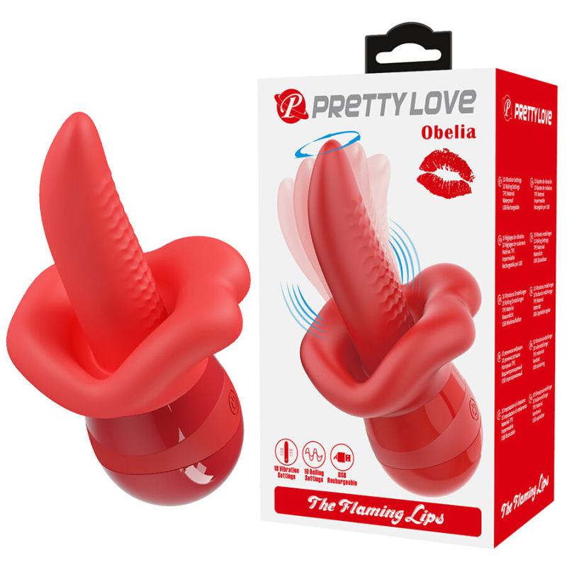 Pretty love - obelia masturbator tongue vibrator with orbital motion