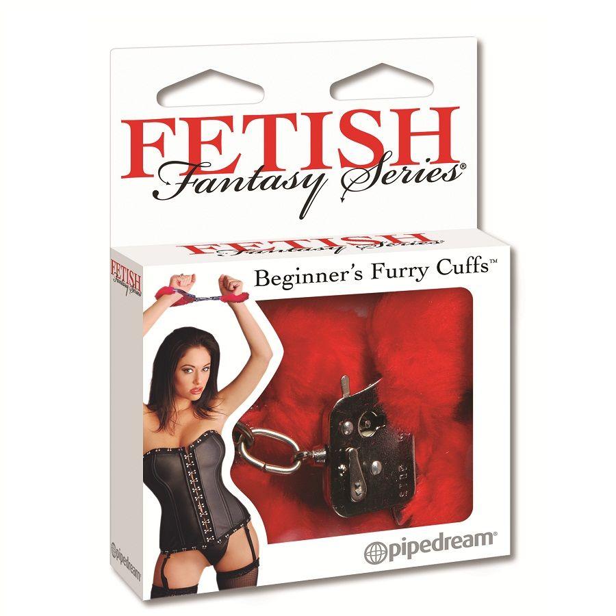 FETISH FANTASY FURRY CUFFS RED - putá