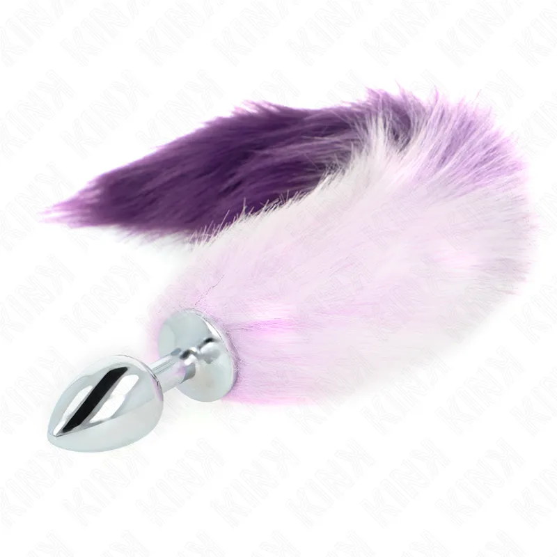 Kink - Anal Plug Size S 7 X 3 Cm With Synthetic Tail 40 Cm Purple