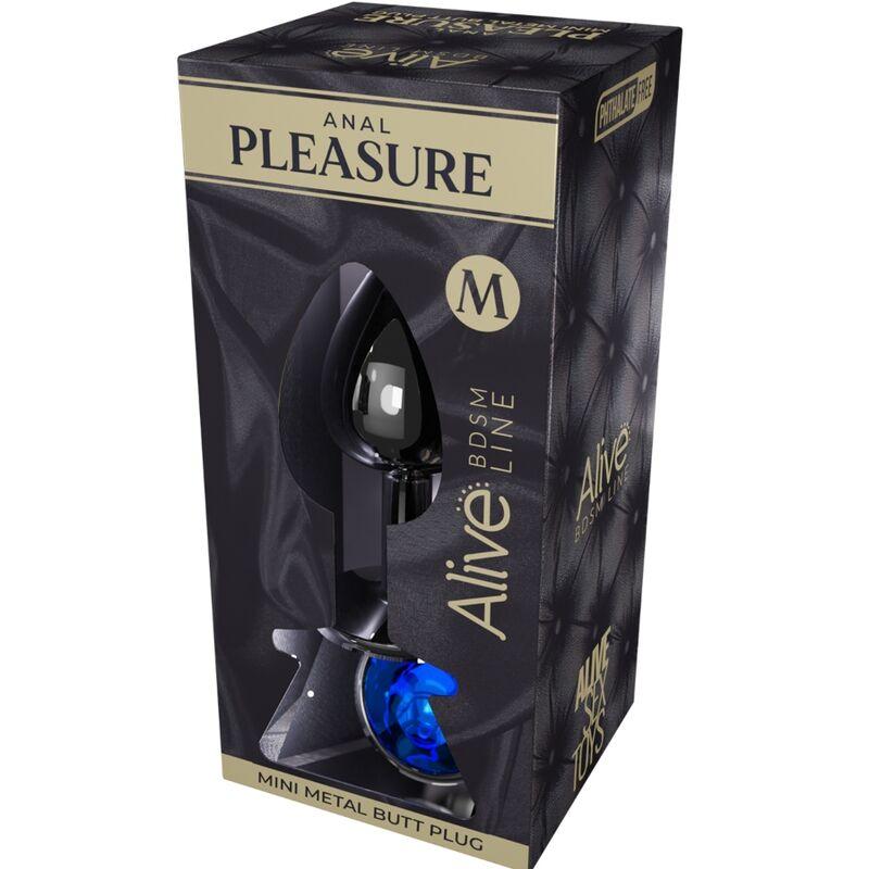 Alive - Anal Pleasure Mini Plug Metal Blue Size M