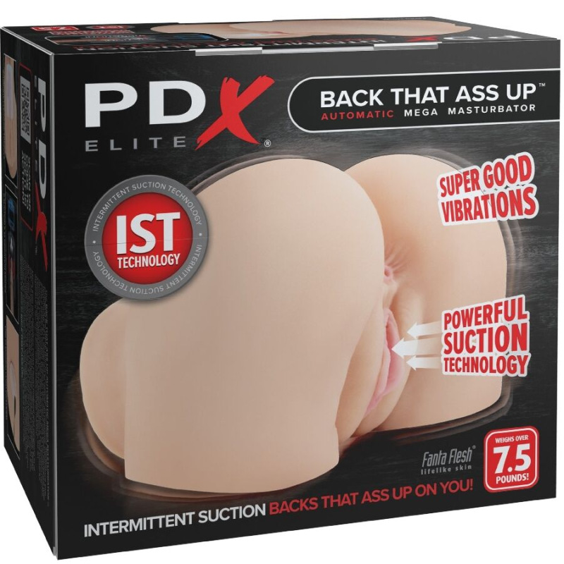 Pdx elite - back that ass up realistic vibrating vagina and anus masturbator 27,4 cm