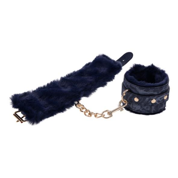 Sportsheets - Cougar Fur Handcuffs Blue