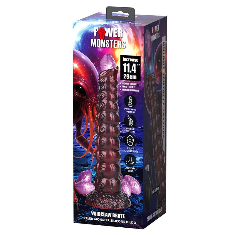 Power monsters - voidclaw brute bicolor inflatable fantasy silicone dildo 29 cm Ø 5.7 cm 1