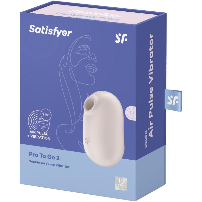Satisfyer Pro To Go 2 Double Air Pulse Stimulator & Vibrator - Beige 4