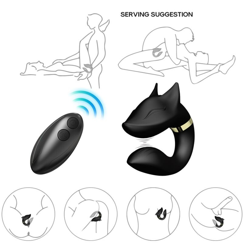 Armony - fox vibrator for couples remote control black