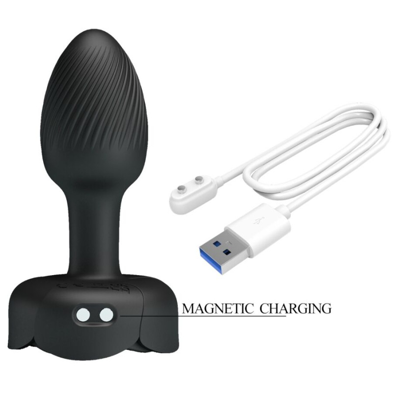 Pretty love - olman anal plug with led light black 8.8 cm 6