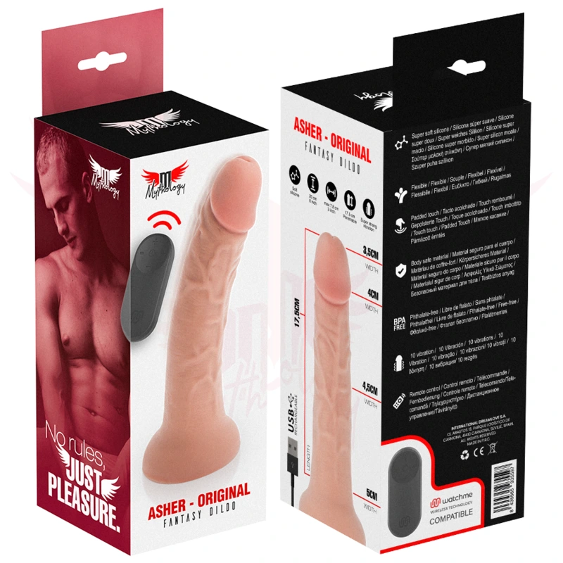 Mythology - asher original dildo m - vibrator compatible with watchme wireless technology 7