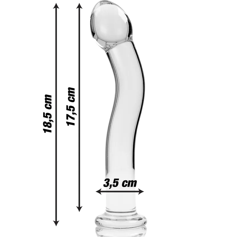Nebula Series By Ibiza - Model 18 Dildo Borosilicate Glass 18.5 X 3.5 Cm Clear