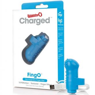 Screaming O Rechargeable Finger Vibe Fing O Blue